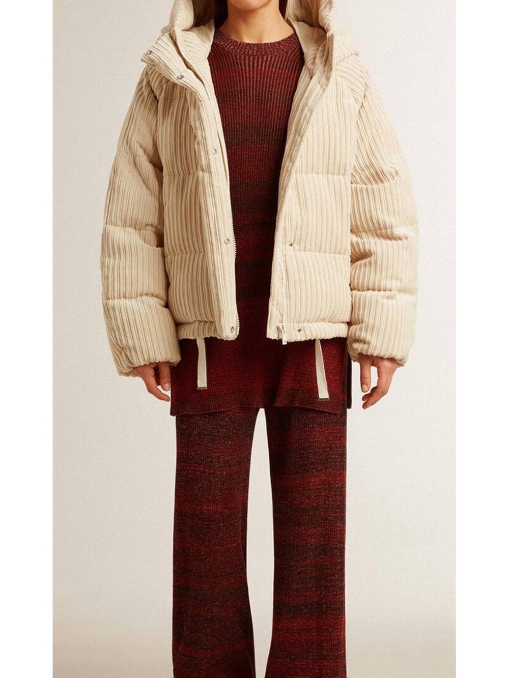 Golden Goose Cream Corduroy Puffer Jacket